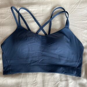 Lululemon Like a Cloud Bra Longline Ribbed - cup b/c - size 10 - pitch blue